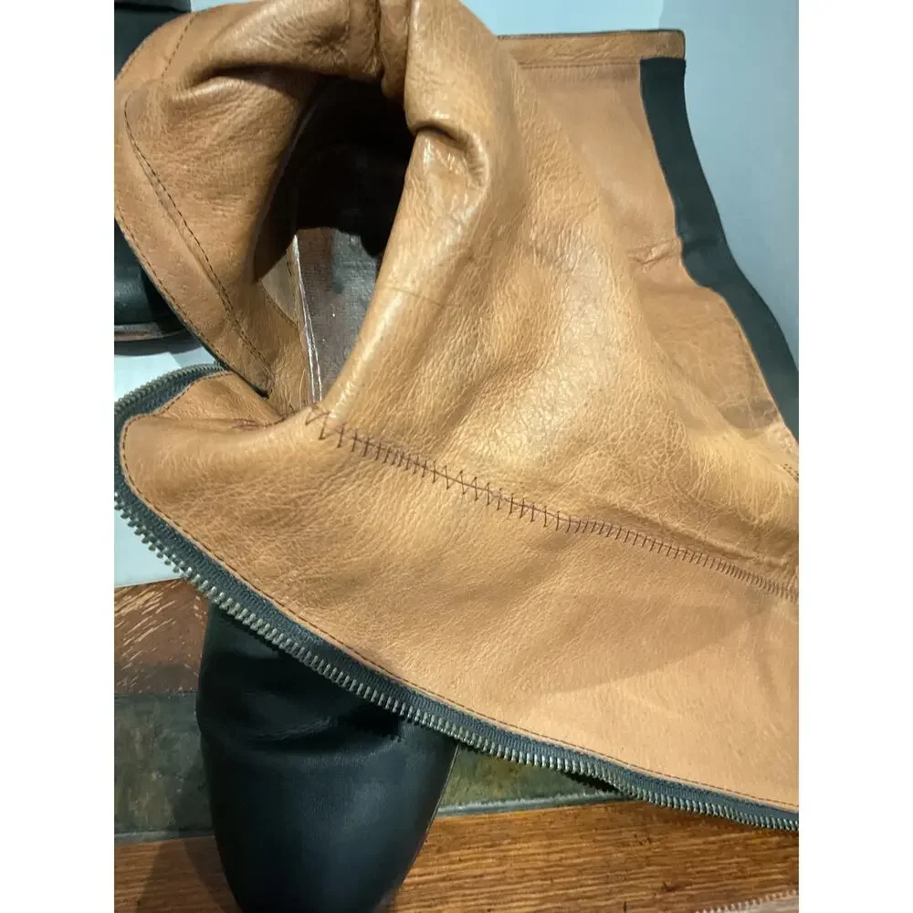 Frye - Melissa Harness - Black Leather Tall Riding Boots - Mexico - size 11B